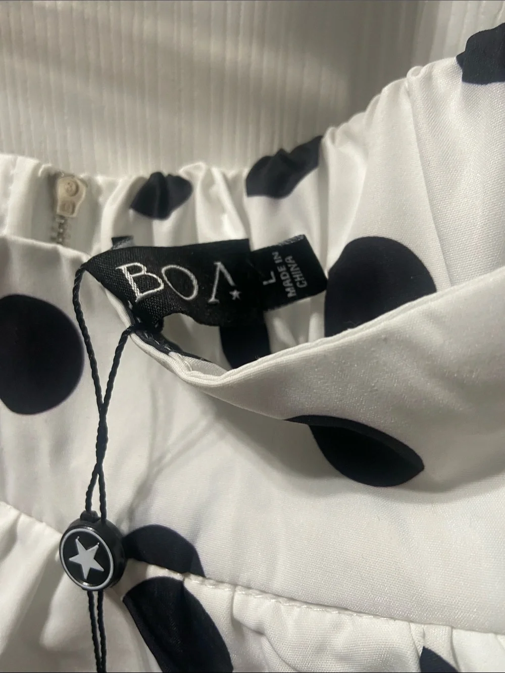 White Polka Dot Bubble Skirt - Black Dot Print - Picture 4 of 5